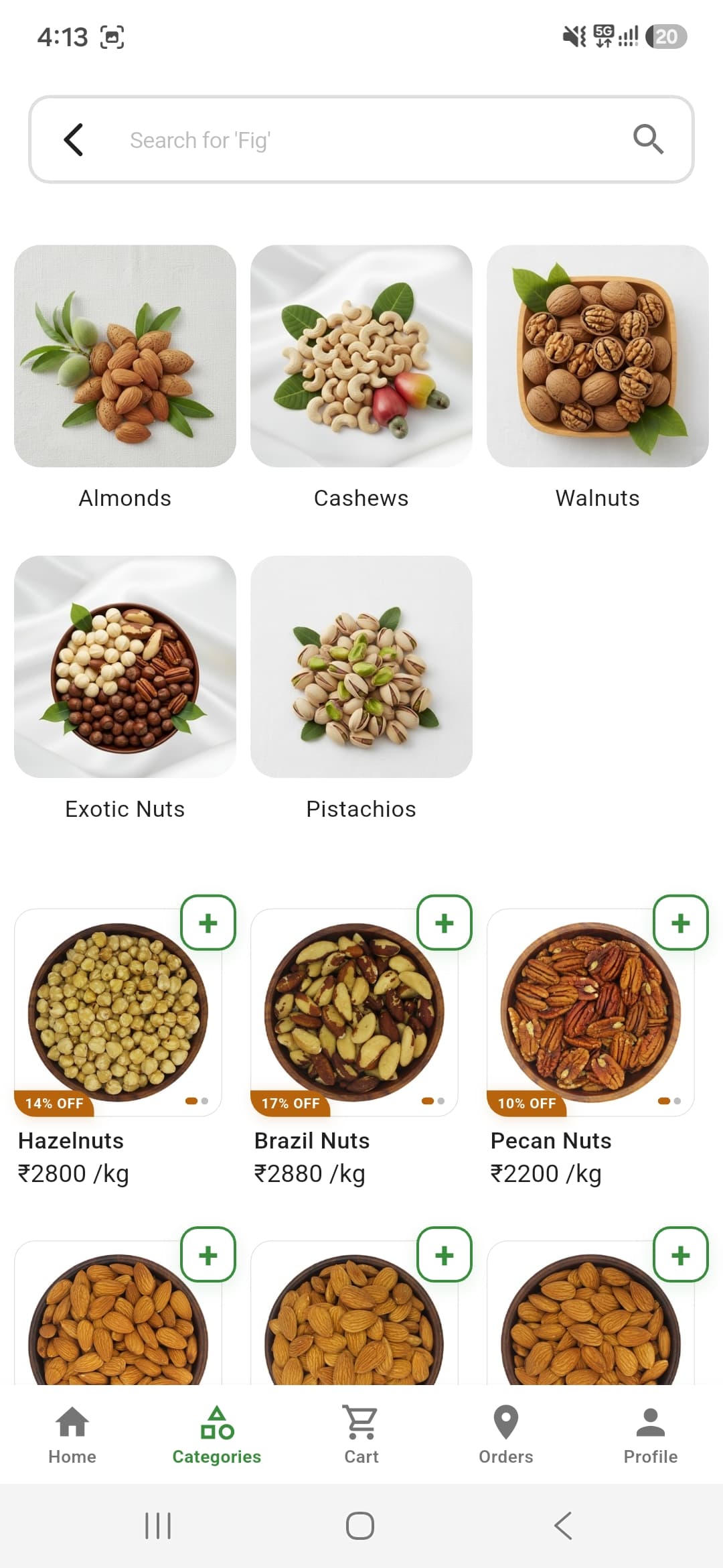 Date with Nuts mobile application