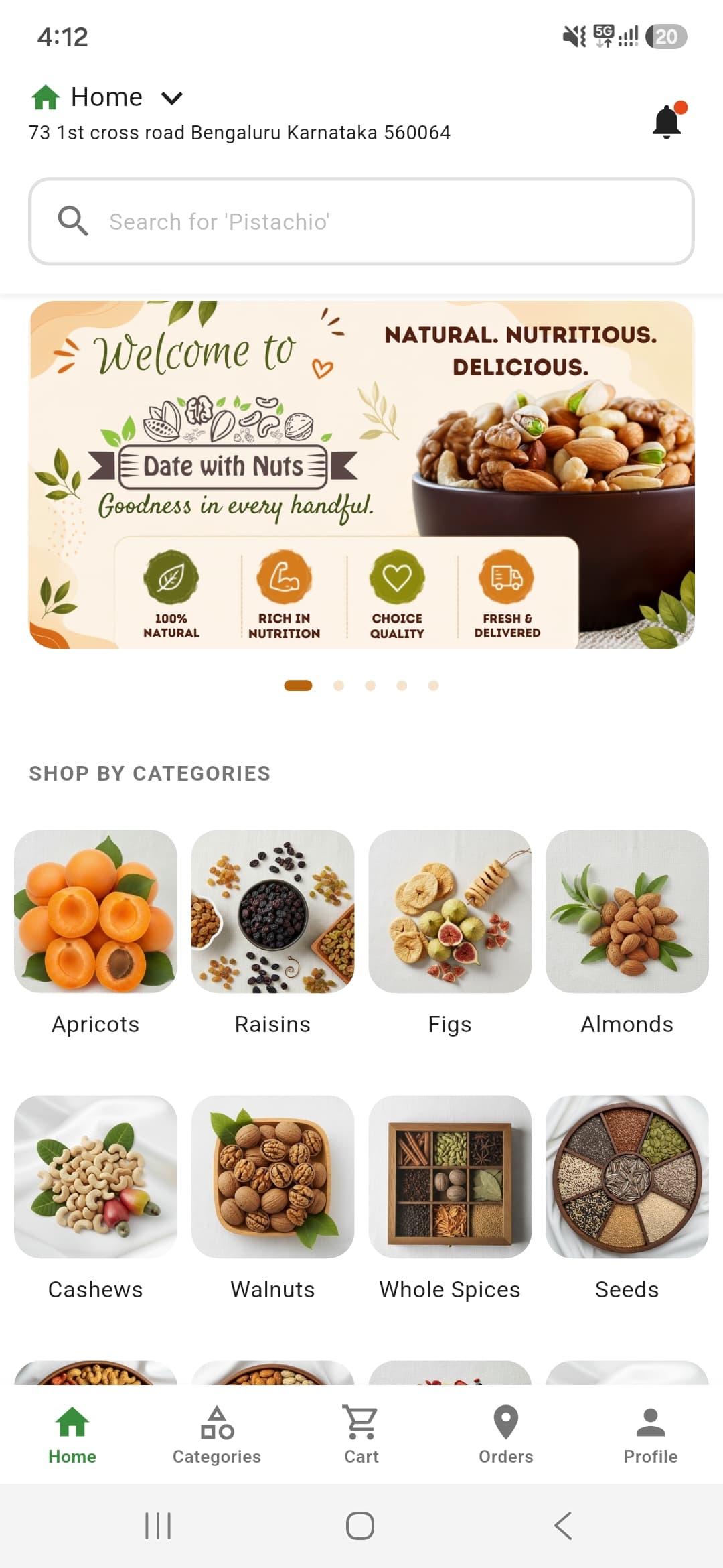 Date with Nuts shopping app